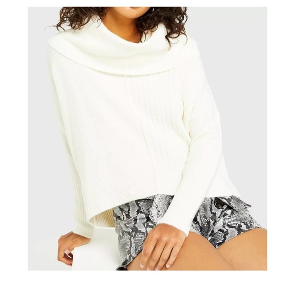 Miss Selfridge Cowl Neck Cropped Sweater - Picture 1 of 2